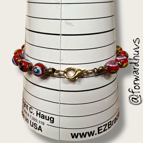 Colorful 7.5” Millefiori-Style Beaded Bracelet - Picture 5 of 8